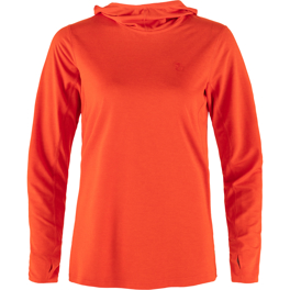Fjällräven Abisko Sun-hoodie W Women’s Base layer tops Orange Main Front 73938